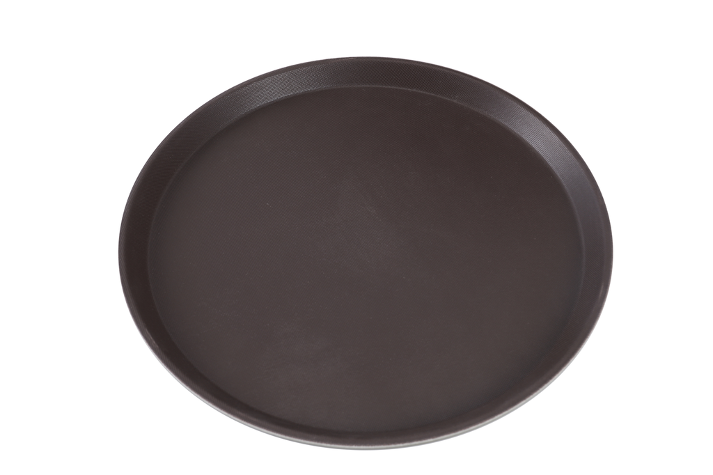 [PE6908_Br] FG Anti-skid | Brown Round Salver (Serving Tray) 11in